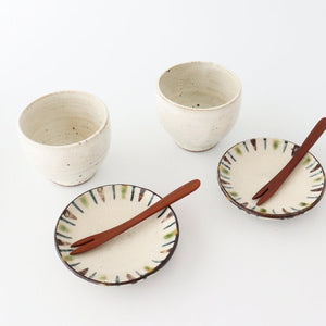 Small Plate Oribe and Brown Tokusa 10.5㎝/4in | Seto Ware