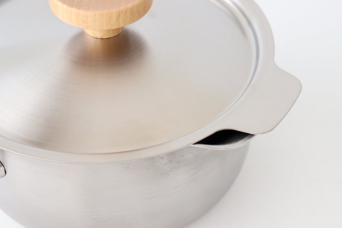 aikata/Yoshikawa Pot Lid for Double-Spouted Stainless Steel Milk Pan 16cm