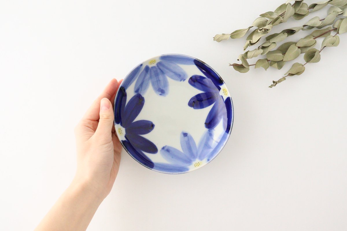 Serving Plate Indigo Flower 15㎝/6in | Hasami Ware