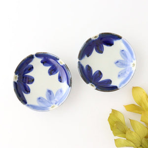 Small Round Plate Blue Flower | Hasami Ware