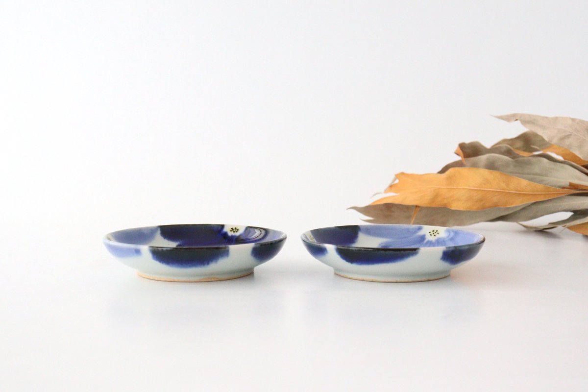 Small Round Plate Blue Flower | Hasami Ware