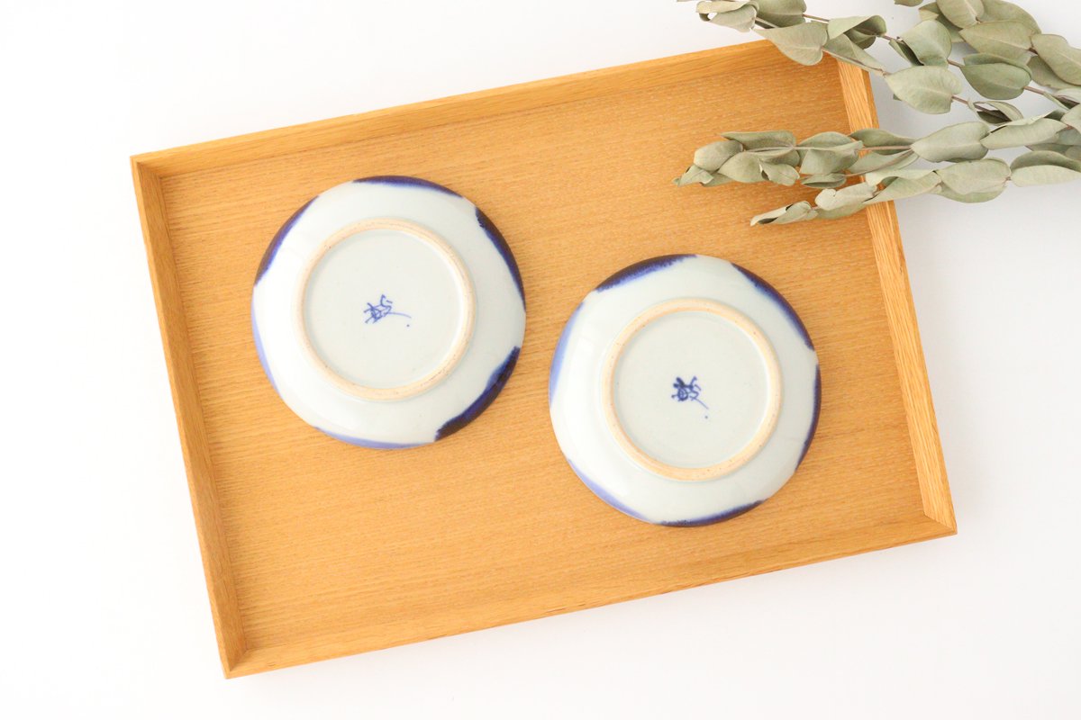 Small Round Plate Blue Flower | Hasami Ware