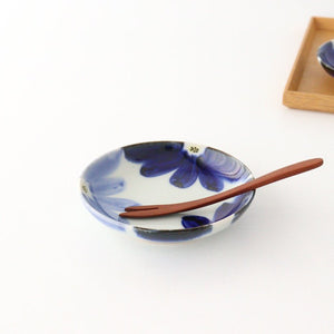 Small Round Plate Blue Flower | Hasami Ware