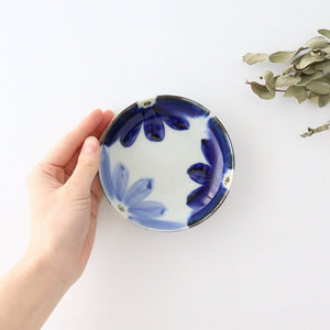 Small Round Plate Blue Flower | Hasami Ware