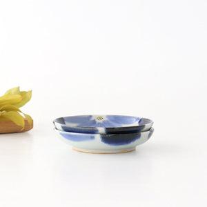 Small Round Plate Blue Flower | Hasami Ware