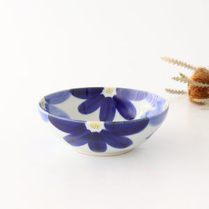 Round Bow Blue Flowers| Serving Bowl Hasami Ware