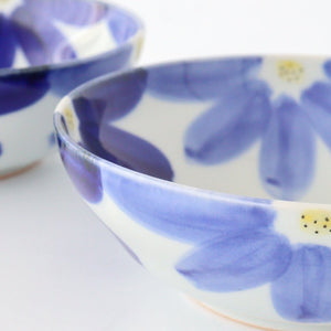 Round Bow Blue Flowers| Serving Bowl Hasami Ware