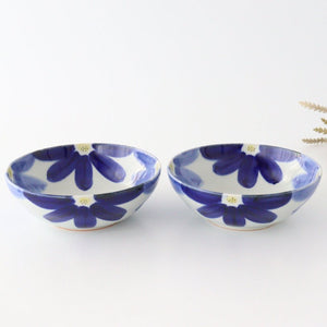 Round Bow Blue Flowers| Serving Bowl Hasami Ware