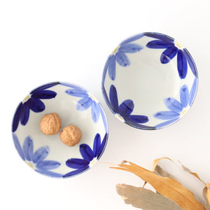 Round Bow Blue Flowers| Serving Bowl Hasami Ware