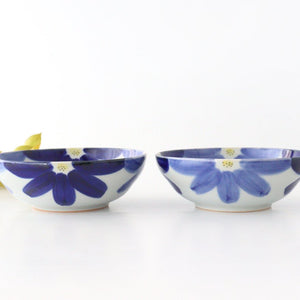 Round Bow Blue Flowers| Serving Bowl Hasami Ware