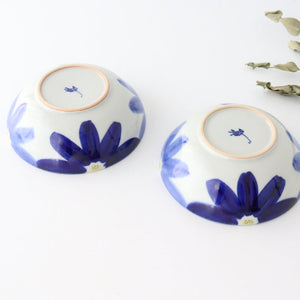 Round Bow Blue Flowers| Serving Bowl Hasami Ware