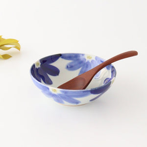 Round Bow Blue Flowers| Serving Bowl Hasami Ware