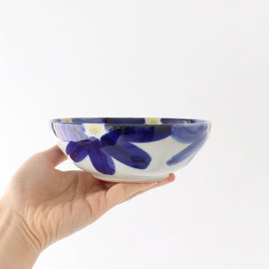 Round Bow Blue Flowers| Serving Bowl Hasami Ware