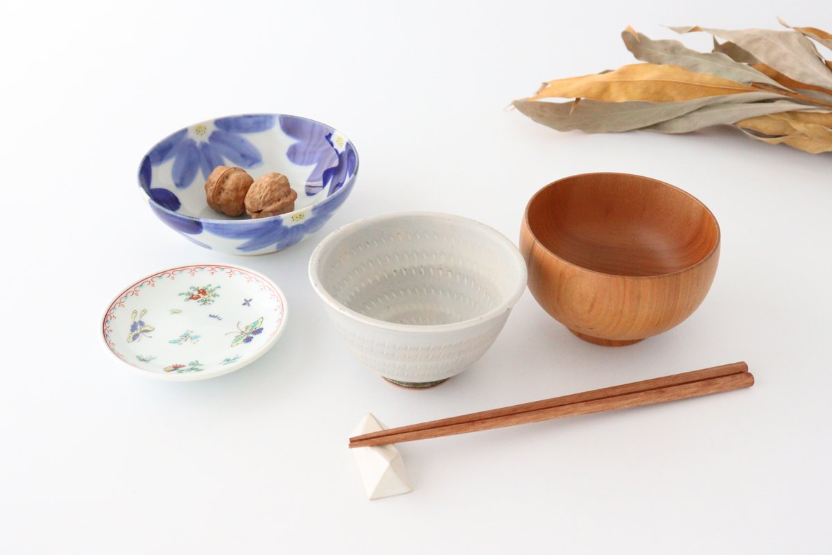 Round Bow Blue Flowers| Serving Bowl Hasami Ware