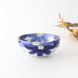 Round Bow Blue Flowers| Serving Bowl Hasami Ware