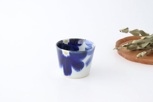 Soba Choko Blue Flowers | Free Cup Hasami Ware