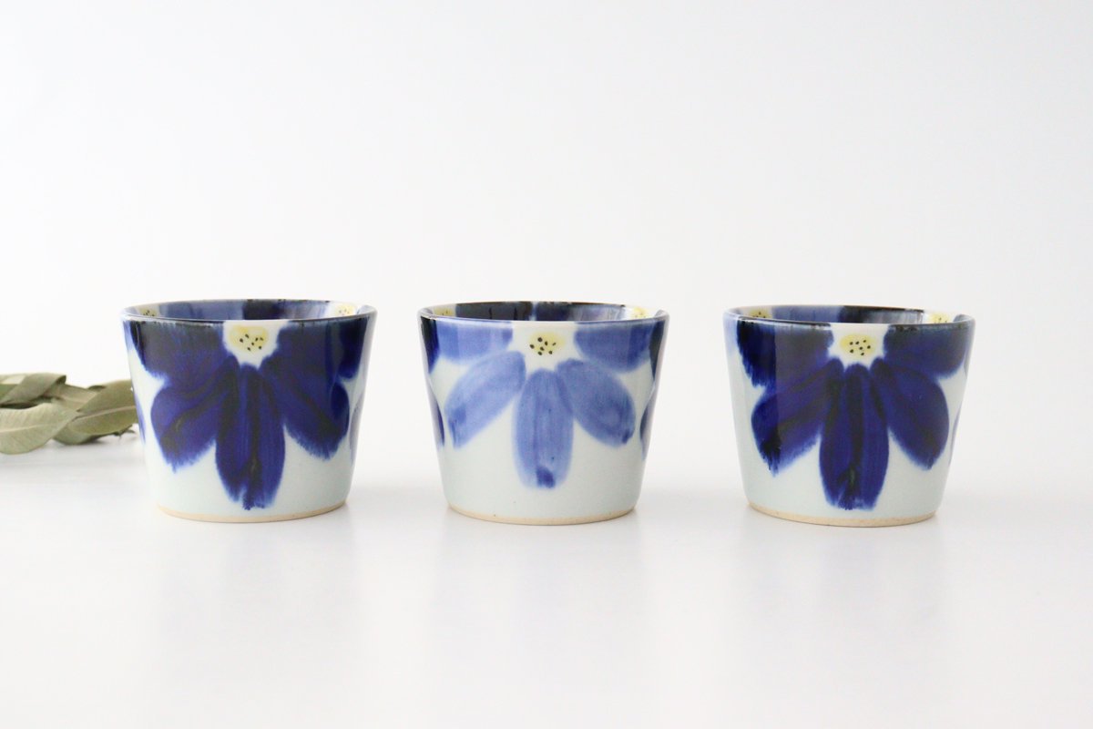 Soba Choko Blue Flowers | Free Cup Hasami Ware