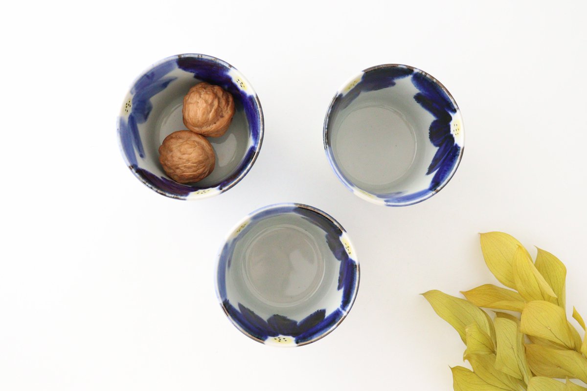 Soba Choko Blue Flowers | Free Cup Hasami Ware