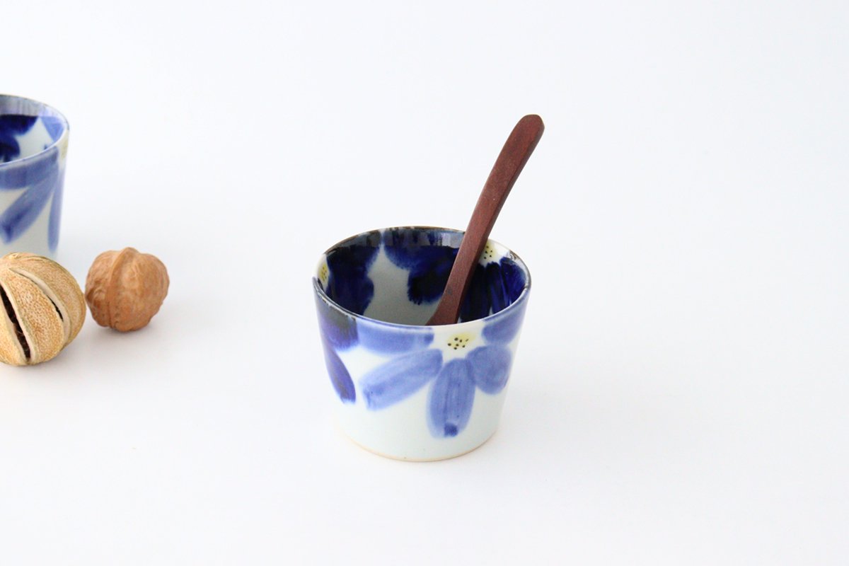 Soba Choko Blue Flowers | Free Cup Hasami Ware