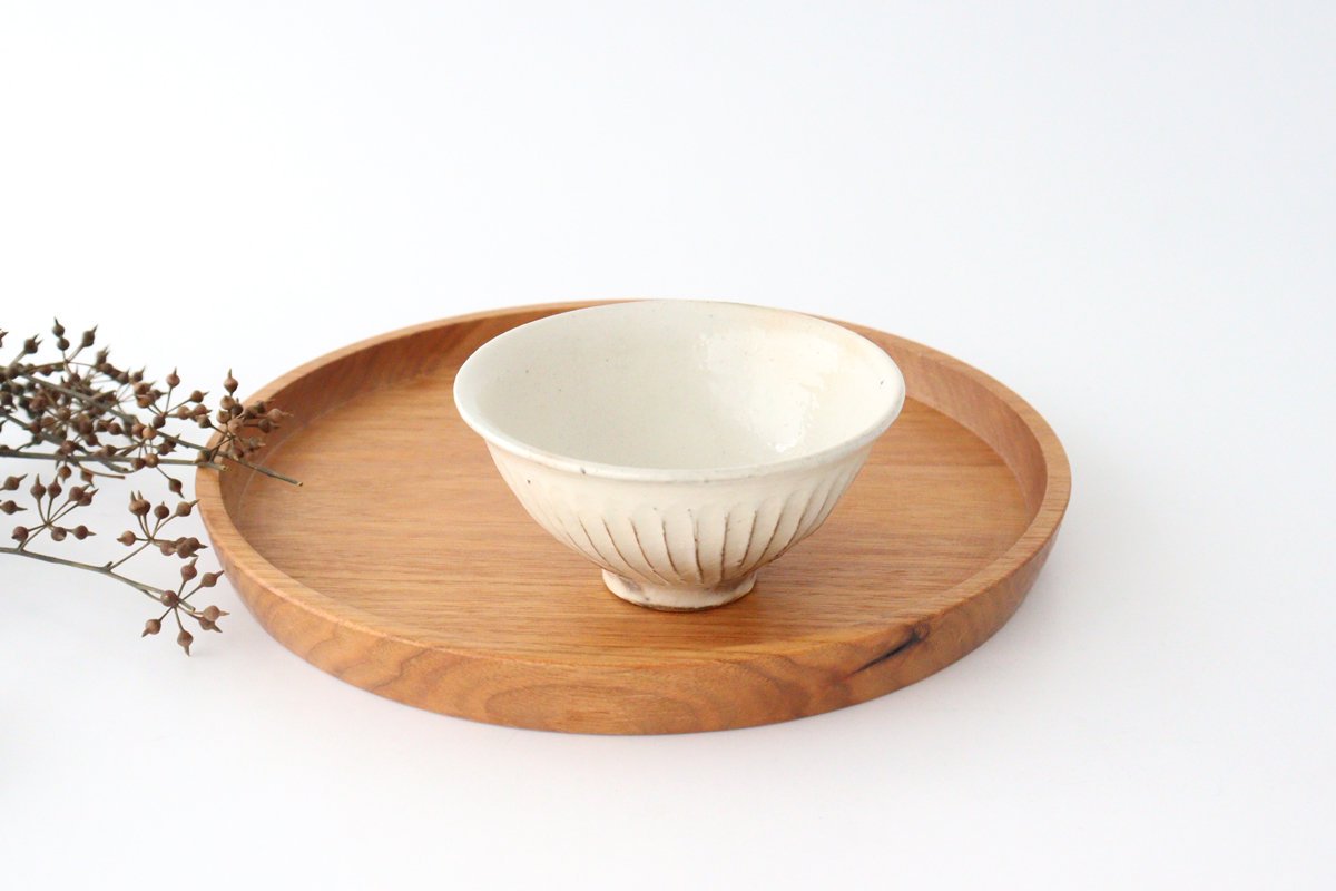 Furutani Seitosho Rice Bowl Line Carving S | Shigaraki Ware