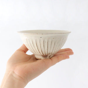 Furutani Seitosho Rice Bowl Line Carving S | Shigaraki Ware