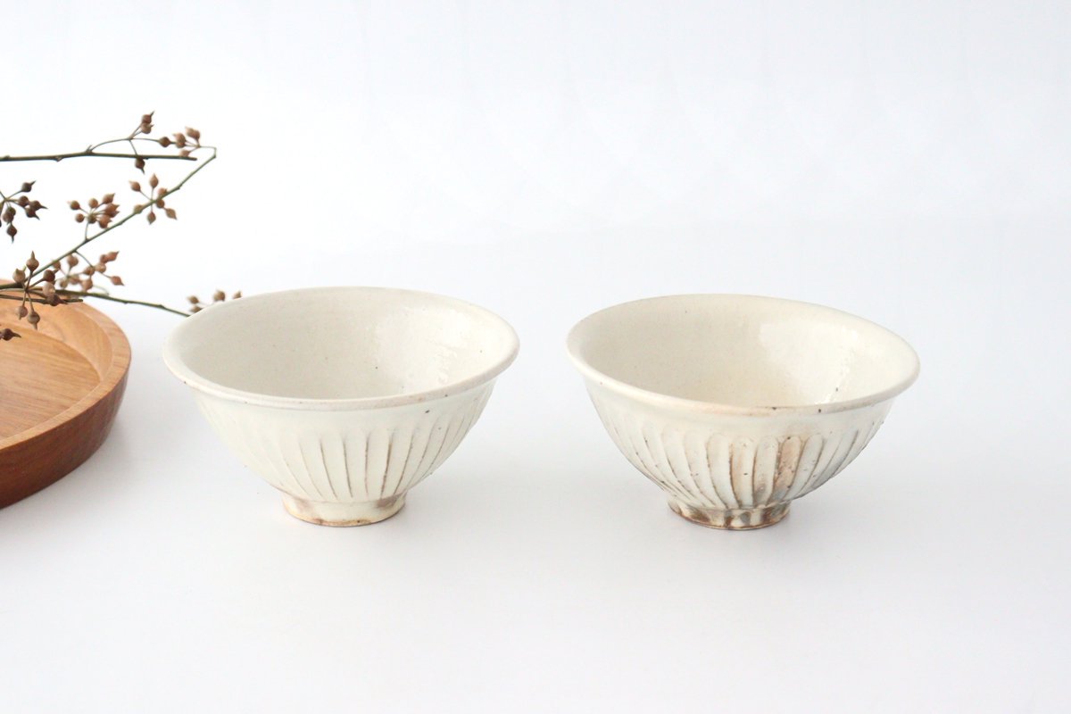 Furutani Seitosho Rice Bowl Line Carving S | Shigaraki Ware