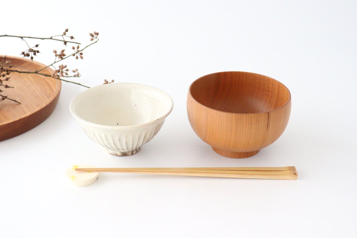 Furutani Seitosho Rice Bowl Line Carving S | Shigaraki Ware