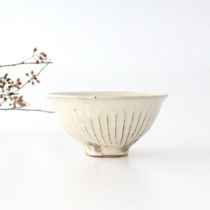 Furutani Seitosho Rice Bowl Line Carving S | Shigaraki Ware