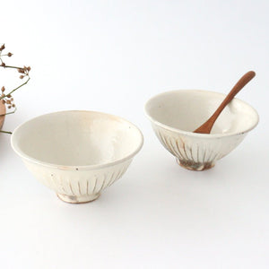 Furutani Seitosho Rice Bowl Line Carving S | Shigaraki Ware