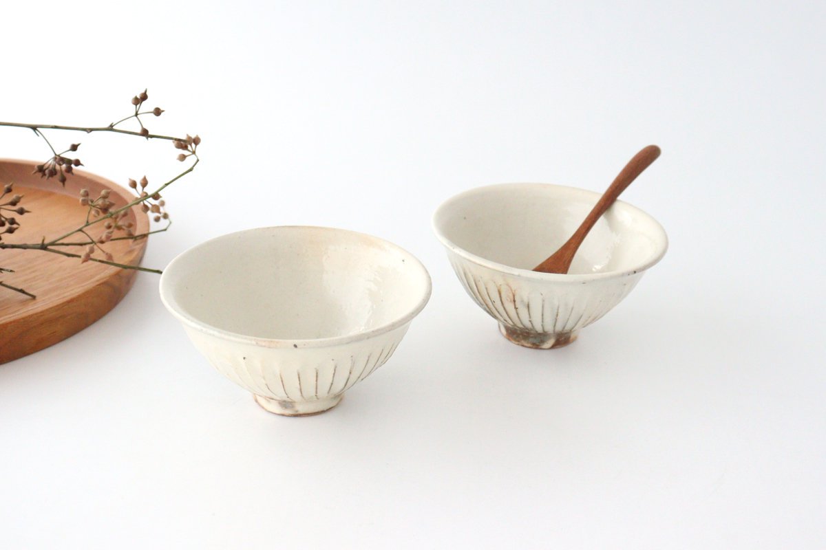 Furutani Seitosho Rice Bowl Line Carving S | Shigaraki Ware