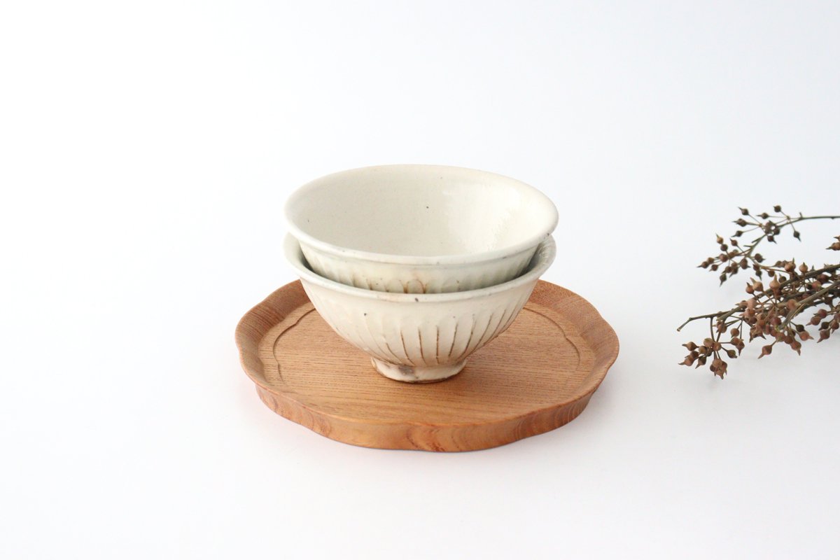 Furutani Seitosho Rice Bowl Line Carving S | Shigaraki Ware