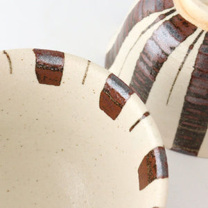 Rice Bowl Brown Stripes Tokusa 15cm/6in | Mino Ware