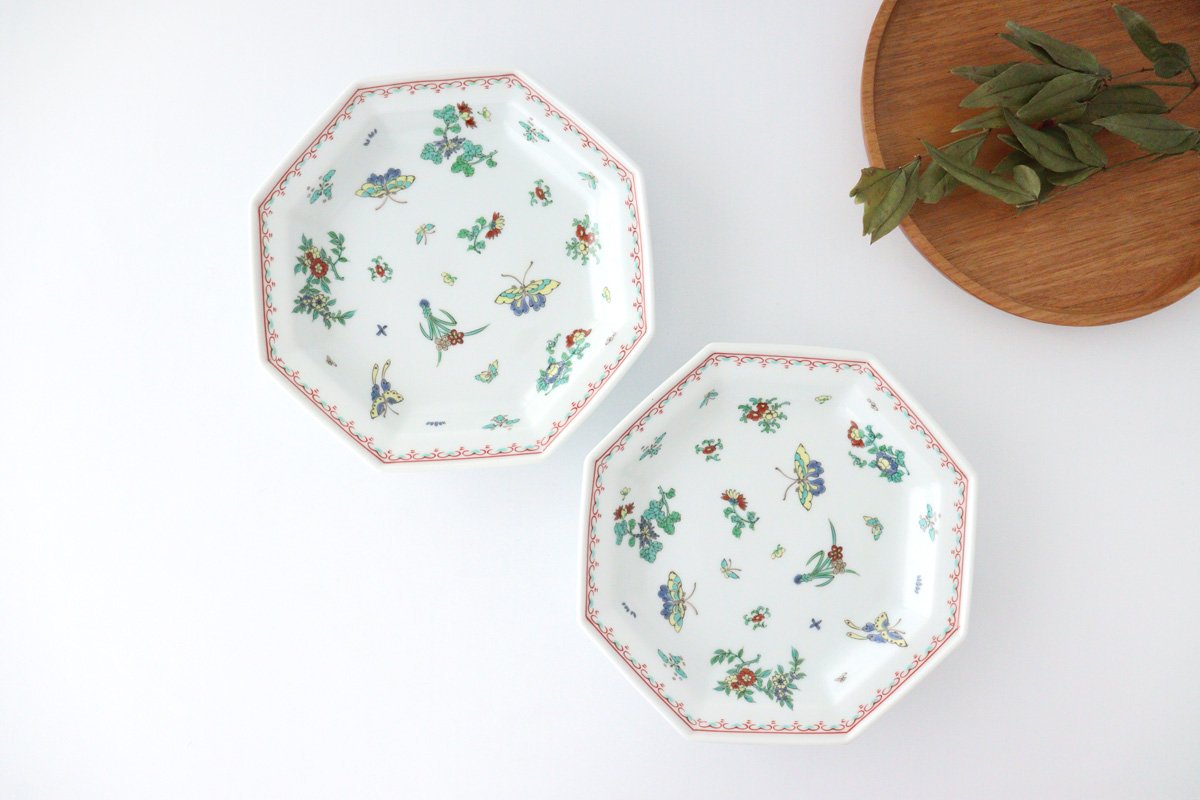 Octagonal Plate Butterfly 21cm/8.3in | Hasami Ware