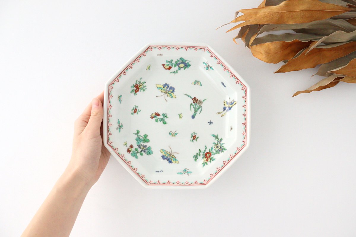 Octagonal Plate Butterfly 21cm/8.3in | Hasami Ware