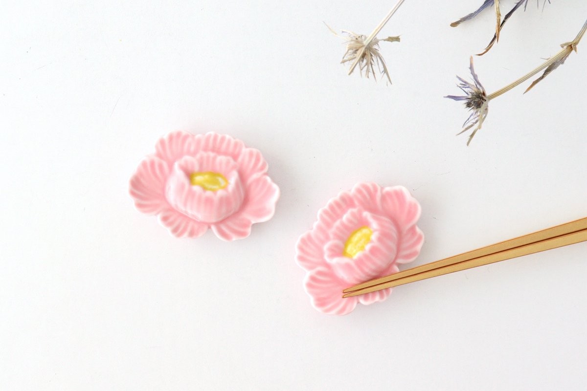 Chopstick Rest Pink Peony | Hashioki Arita Ware