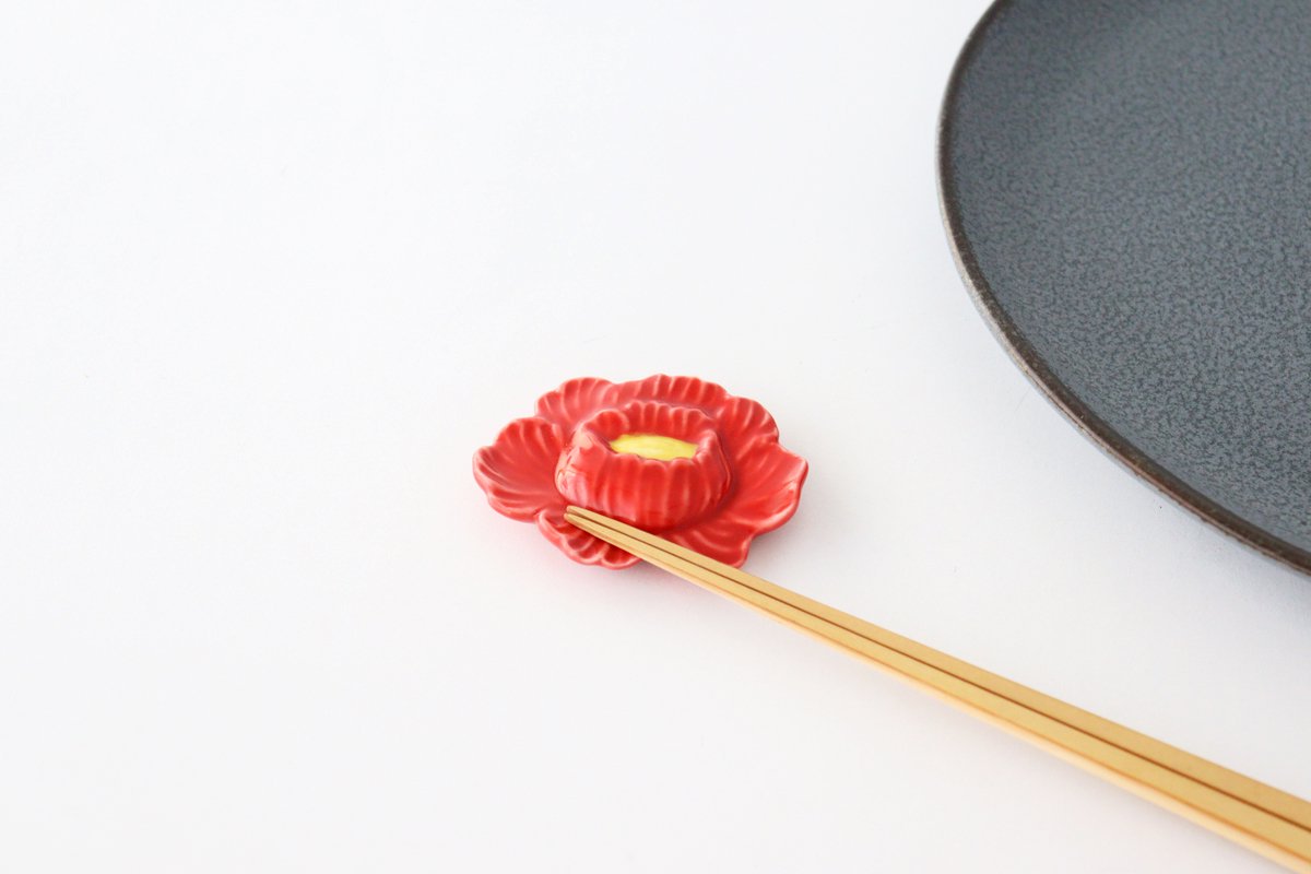 Chopstick Rest Red Peony | Hashioki Arita Ware