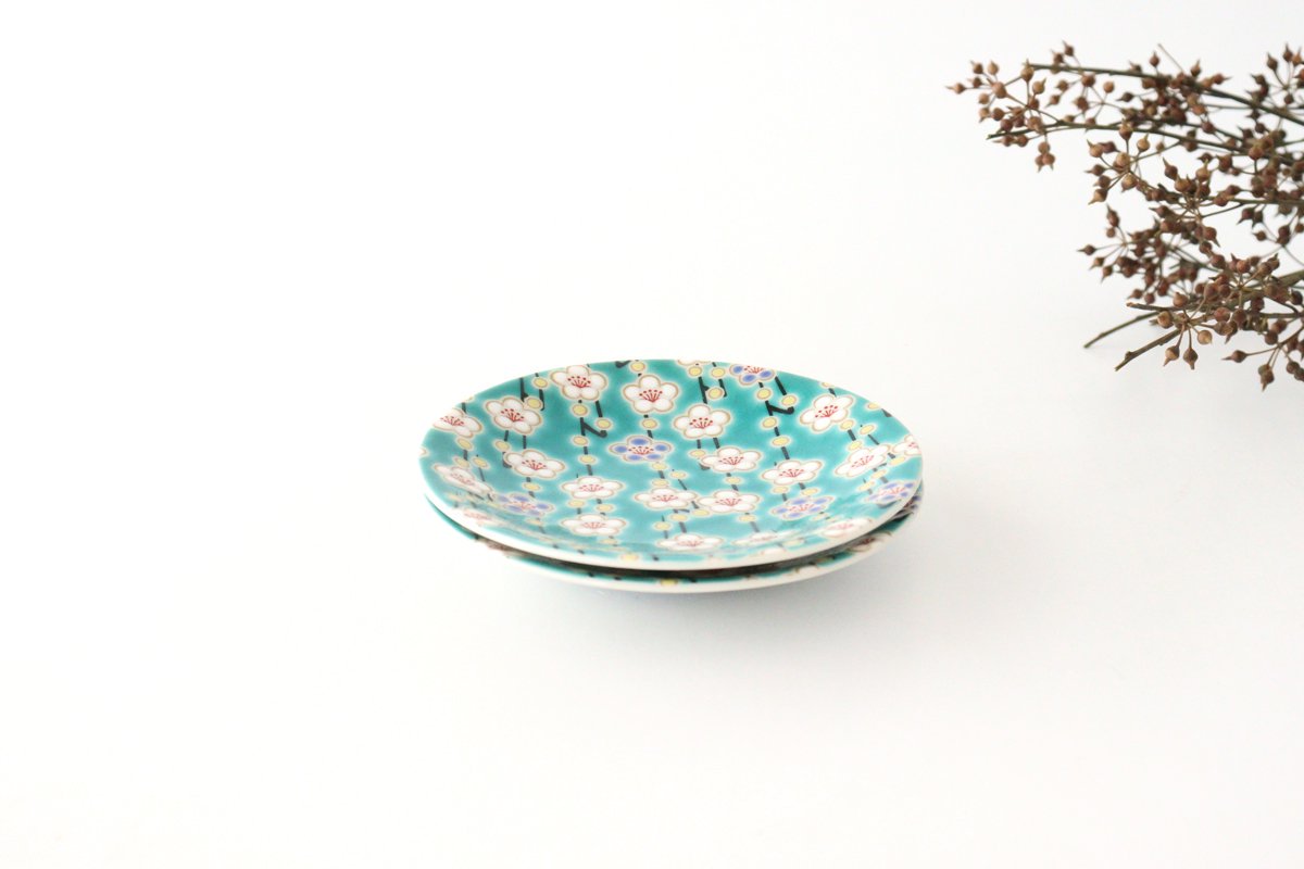 Seikou Kiln Lucky Small Plate Plum｜Kutani Ware