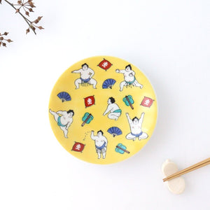 Seikou Kiln Lucky Small Plate Sumo｜Kutani Ware