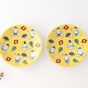 Seikou Kiln Lucky Small Plate Sumo｜Kutani Ware