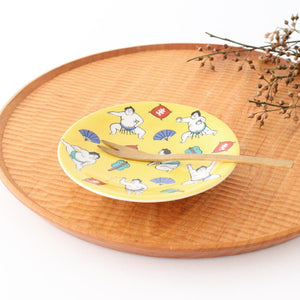 Seikou Kiln Lucky Small Plate Sumo｜Kutani Ware