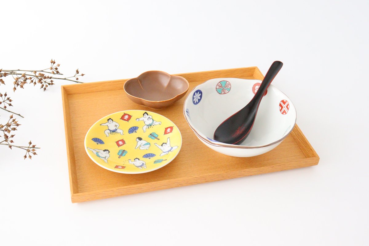 Seikou Kiln Lucky Small Plate Sumo｜Kutani Ware