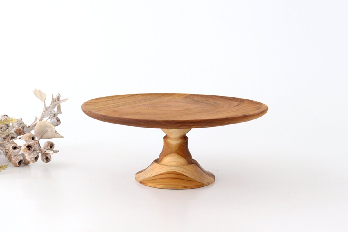 Cake Stand natural wood  M