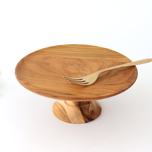 Cake Stand natural wood  M