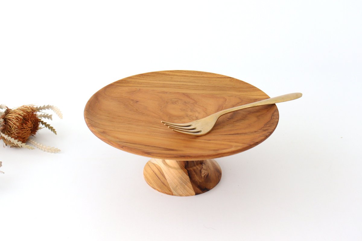 Cake Stand natural wood  M