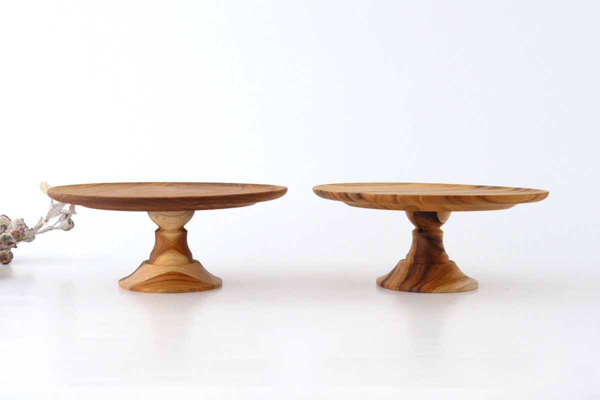 Cake Stand natural wood  M