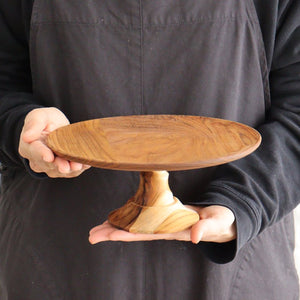 Cake Stand natural wood  M