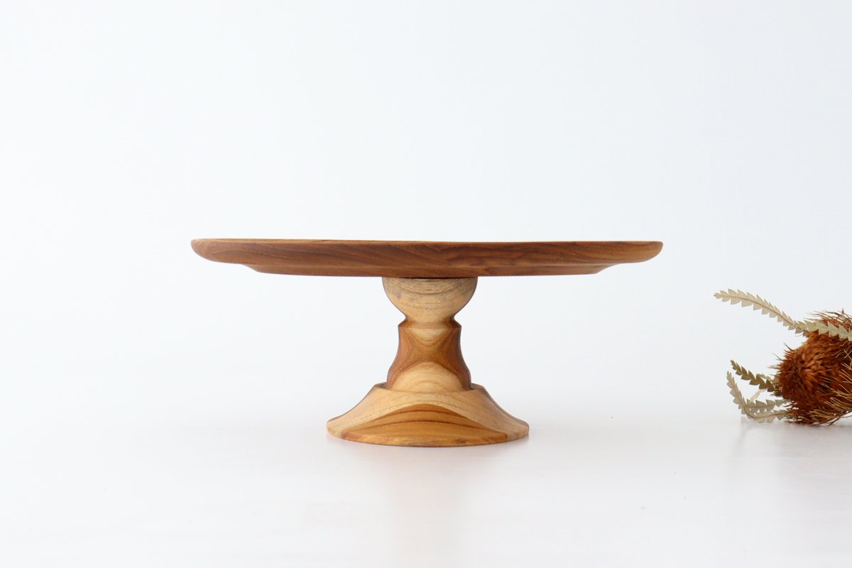 Cake Stand natural wood  M