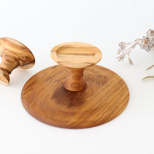 Cake Stand natural wood  M