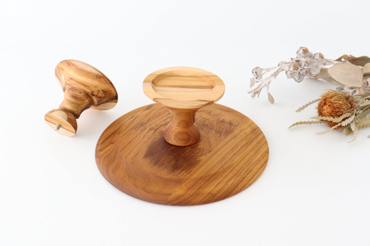 Cake Stand natural wood  M