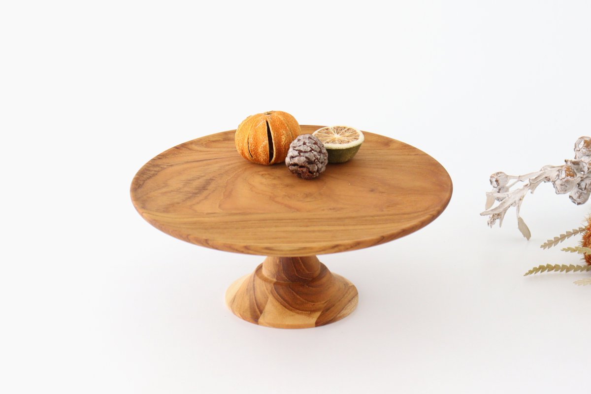 Cake Stand natural wood  M